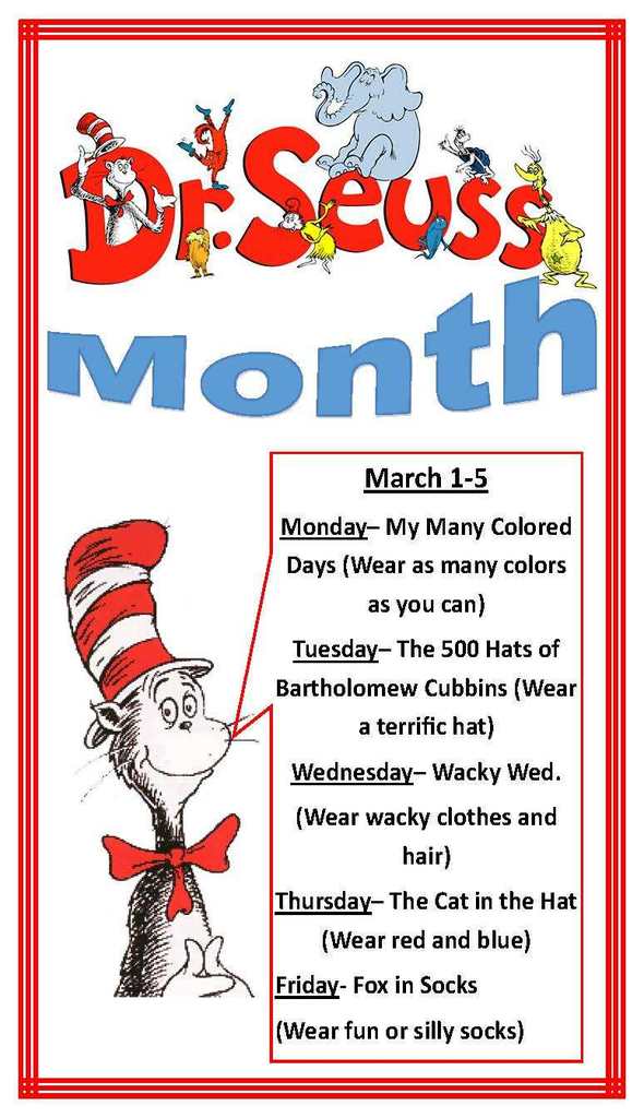 Dr Seuss Week 2024 Calendar Selia Cristina